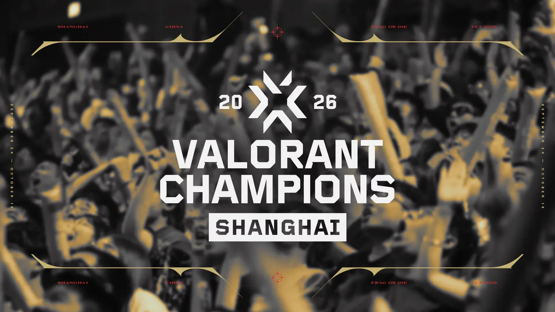 Official key art for VALORANT Champions Shanghai 2026, the VCT world championship running September 24 to October 18.