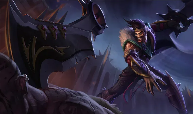 Draven champion splash art, buffed in LoL patch 26.13 ahead of MSI 2026.