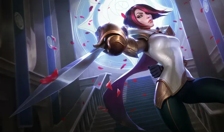 Fiora dueling in League of Legends, representing skill-based competitive integrity on the main account.