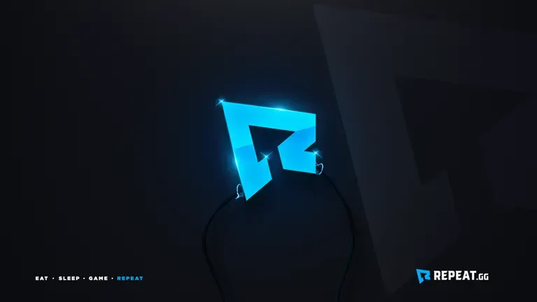 Repeat.gg neon logo on a dark background from the platform's shutdown notice.