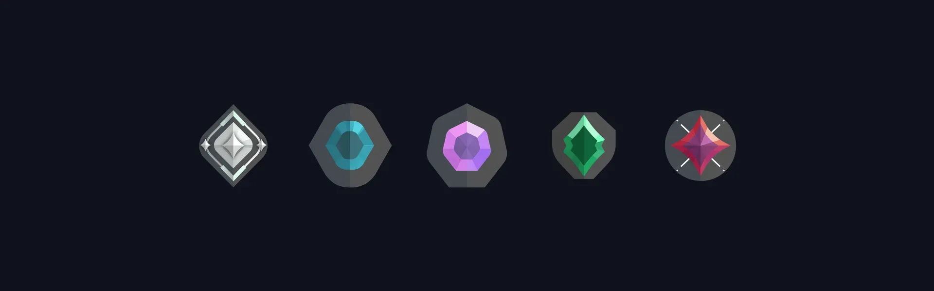 Valorant competitive rank emblems from Silver to Immortal.