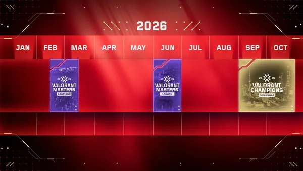 VCT 2026 global events across three continents, showcasing Masters London.
