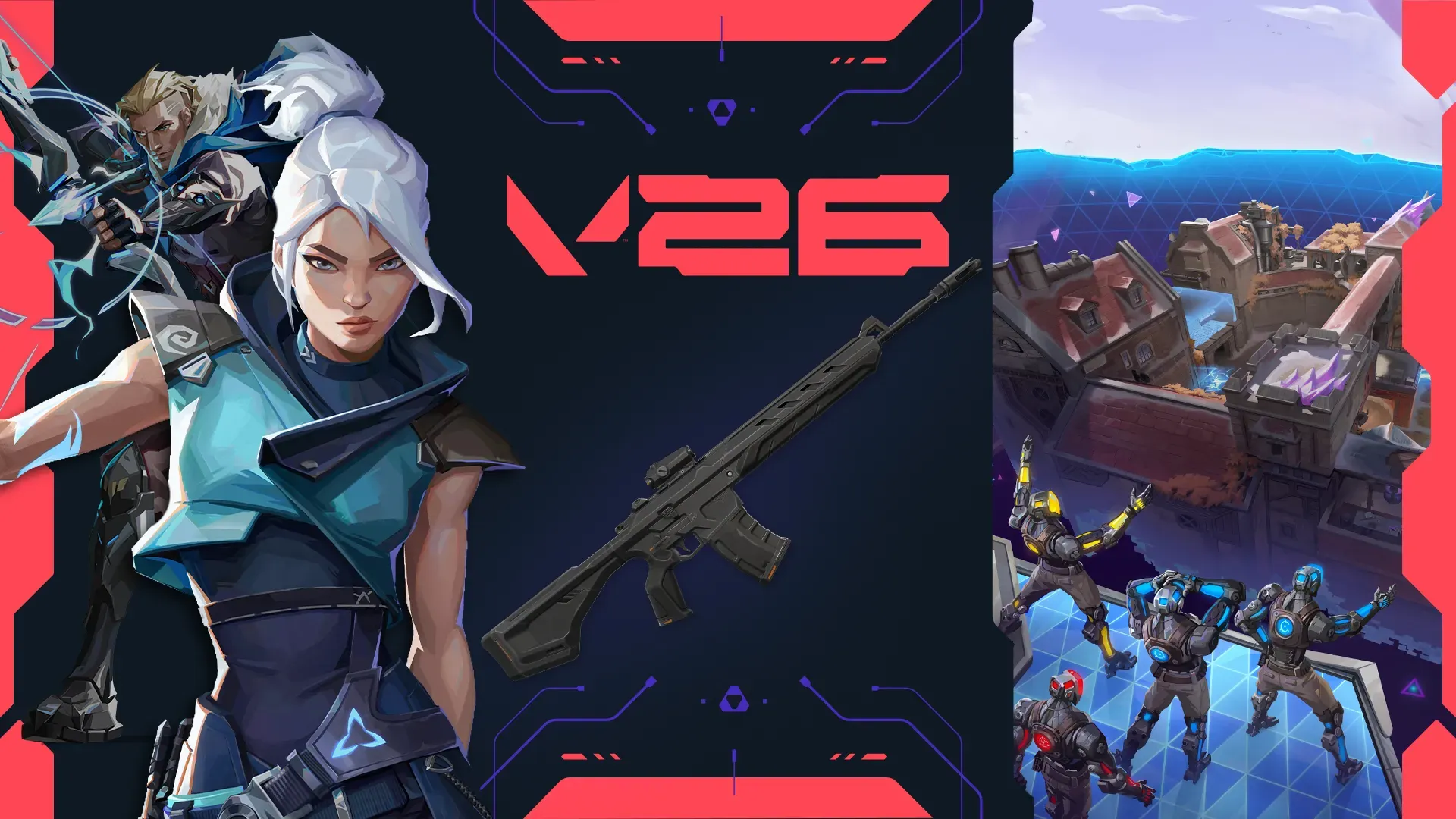 Key art for VALORANT Patch 13.06, featuring the new Warden rifle.